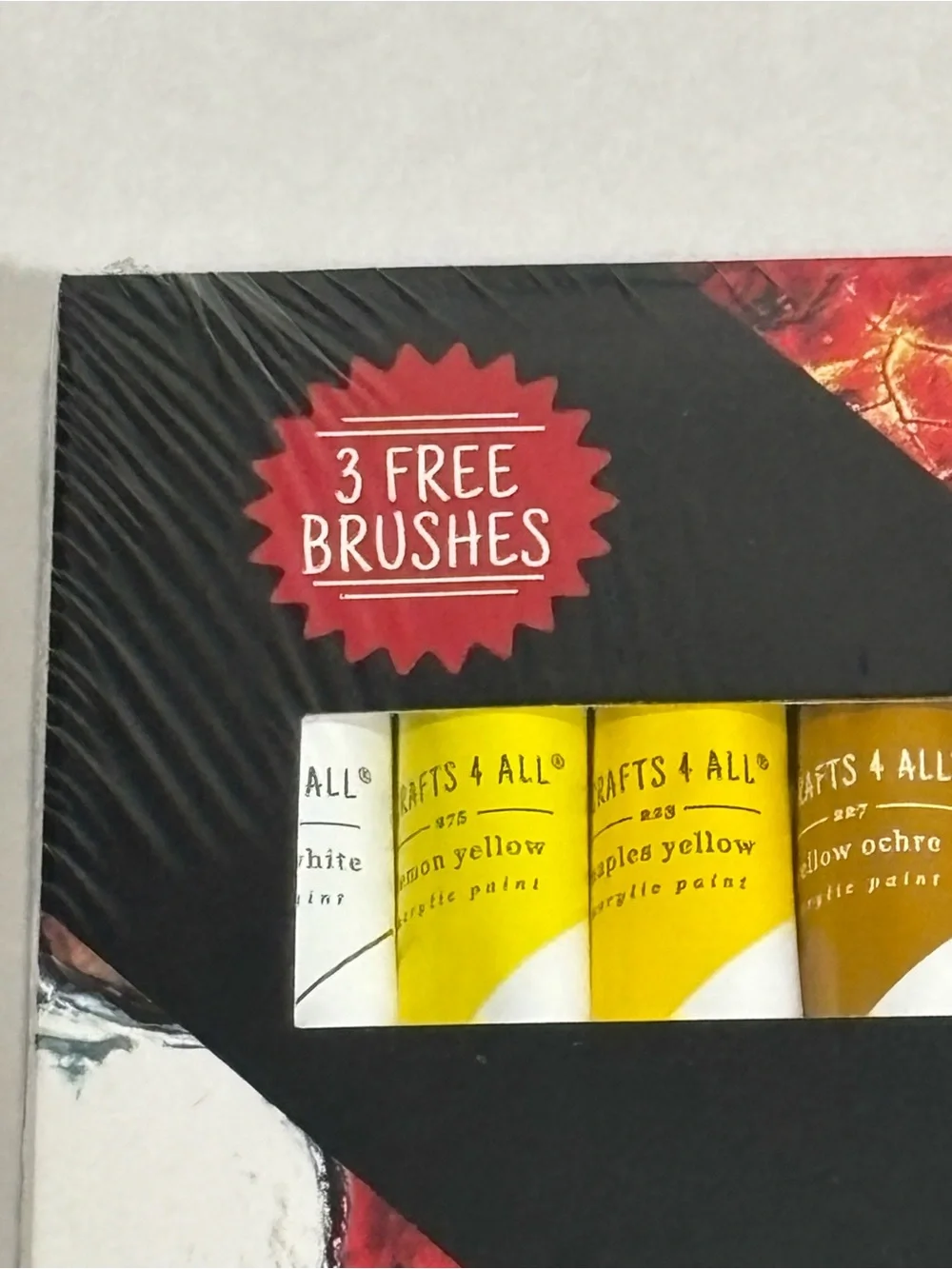 Crafts 4 All 24 Acrylic Paint Set Multicolor w/ 3 Brushes - NEW